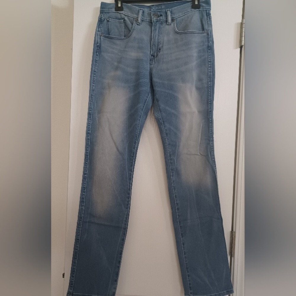 Banana Republic, The Traveler, Blue Distressed, Slim Denim Jeans